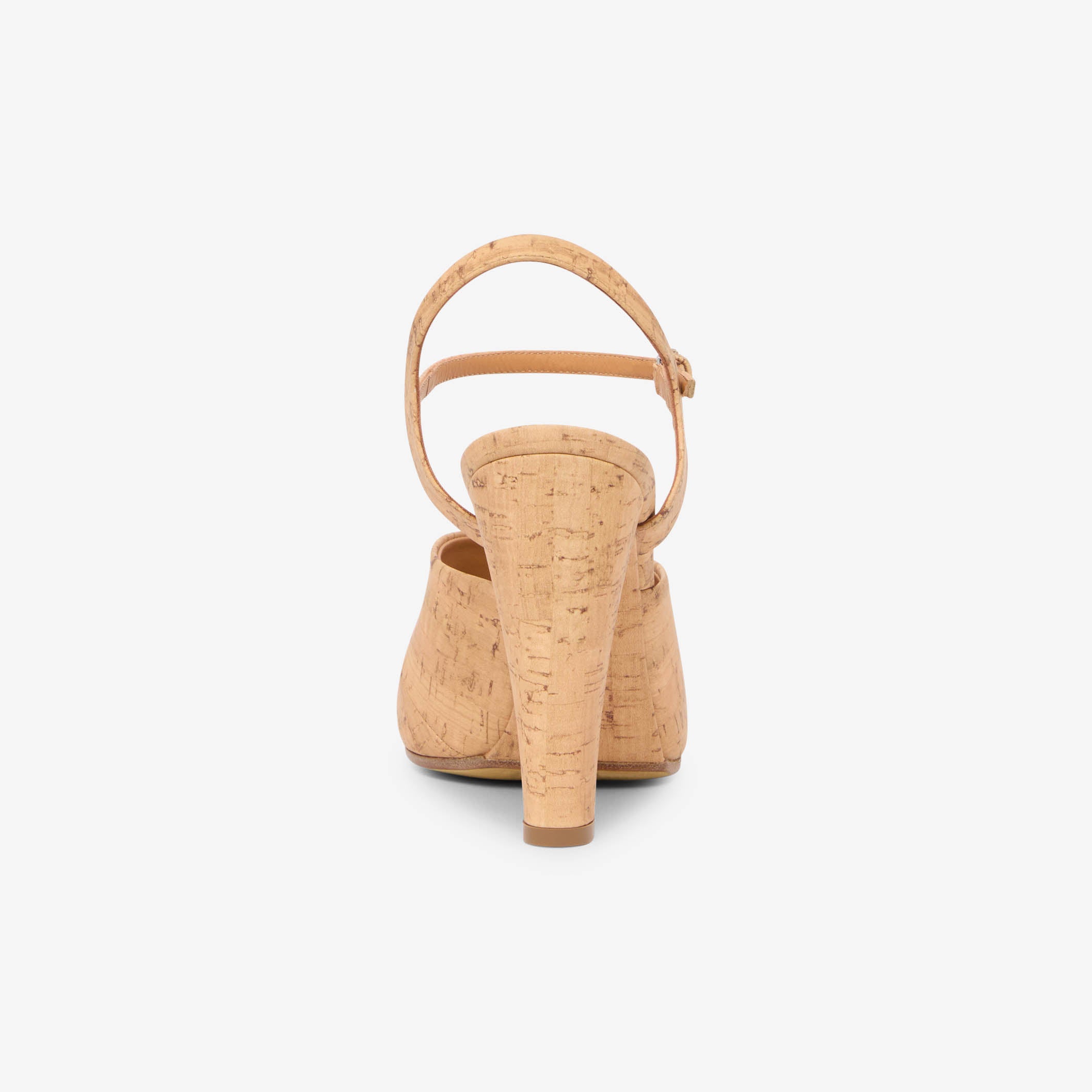 Women's Cork Ankle-Strap Block Heel Pumps with Art Print