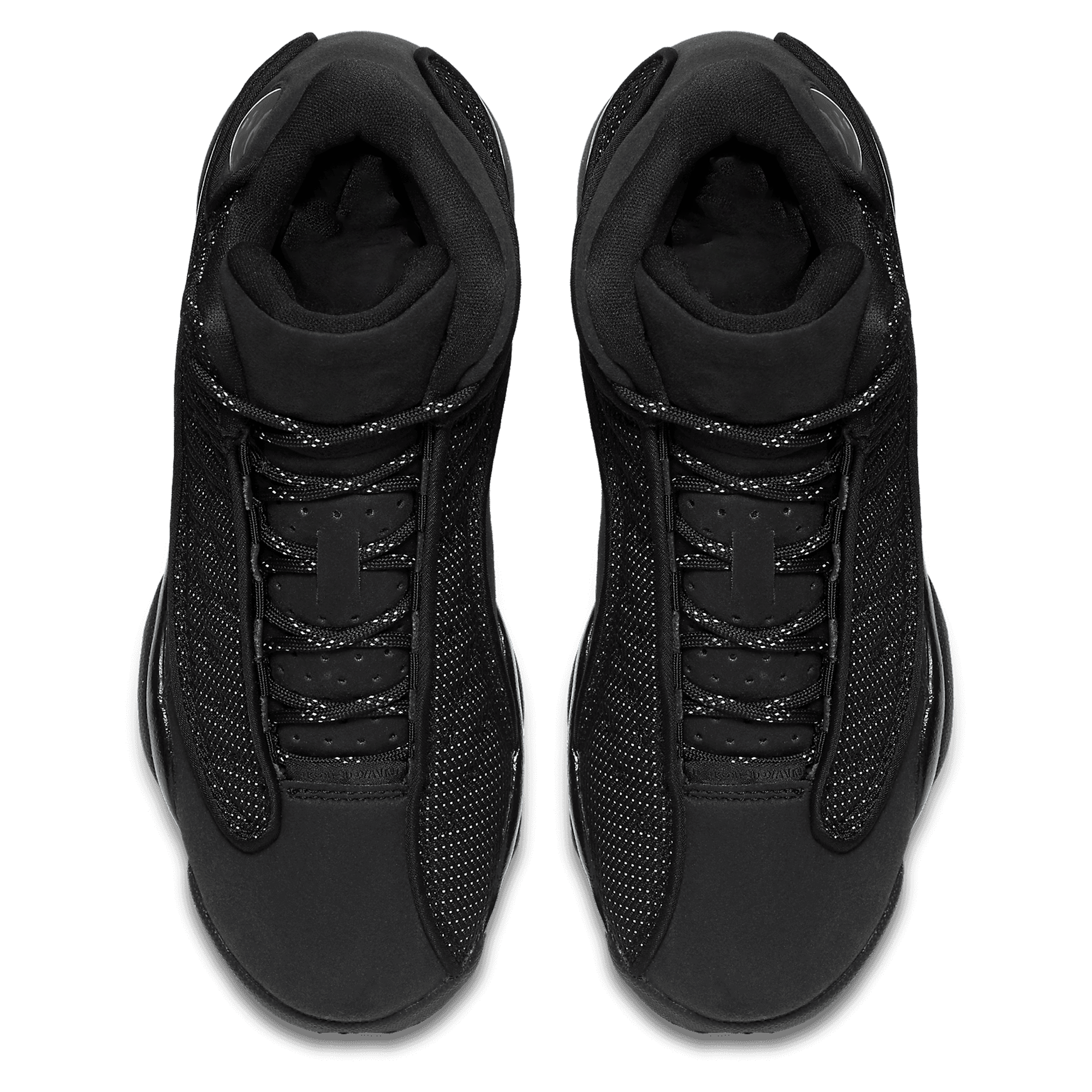 All-Black Mesh High-Top Basketball Sneakers
