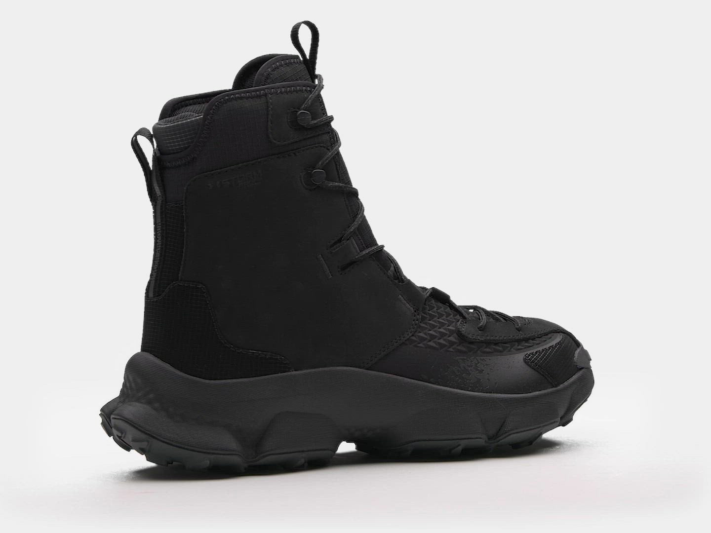 All-Black Tactical High-Top Hiking Boots