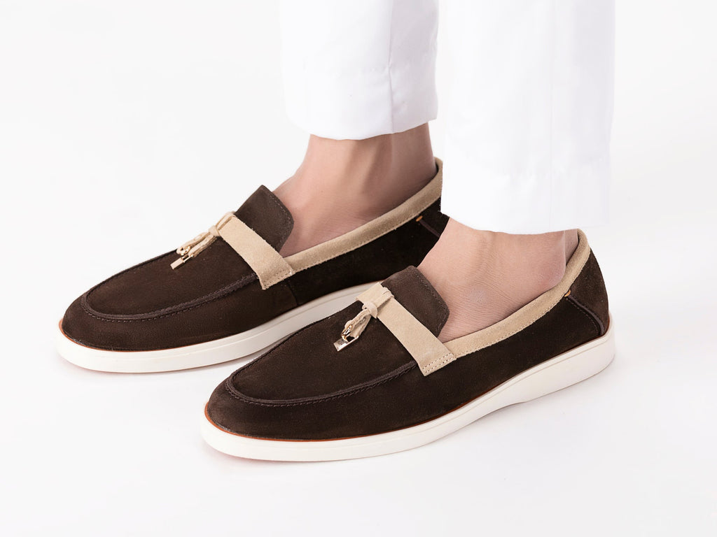Men's Two-Tone Suede Tassel Loafers