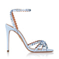 Ladies' Sky Blue Crystal Ankle-Strap Stiletto Sandals