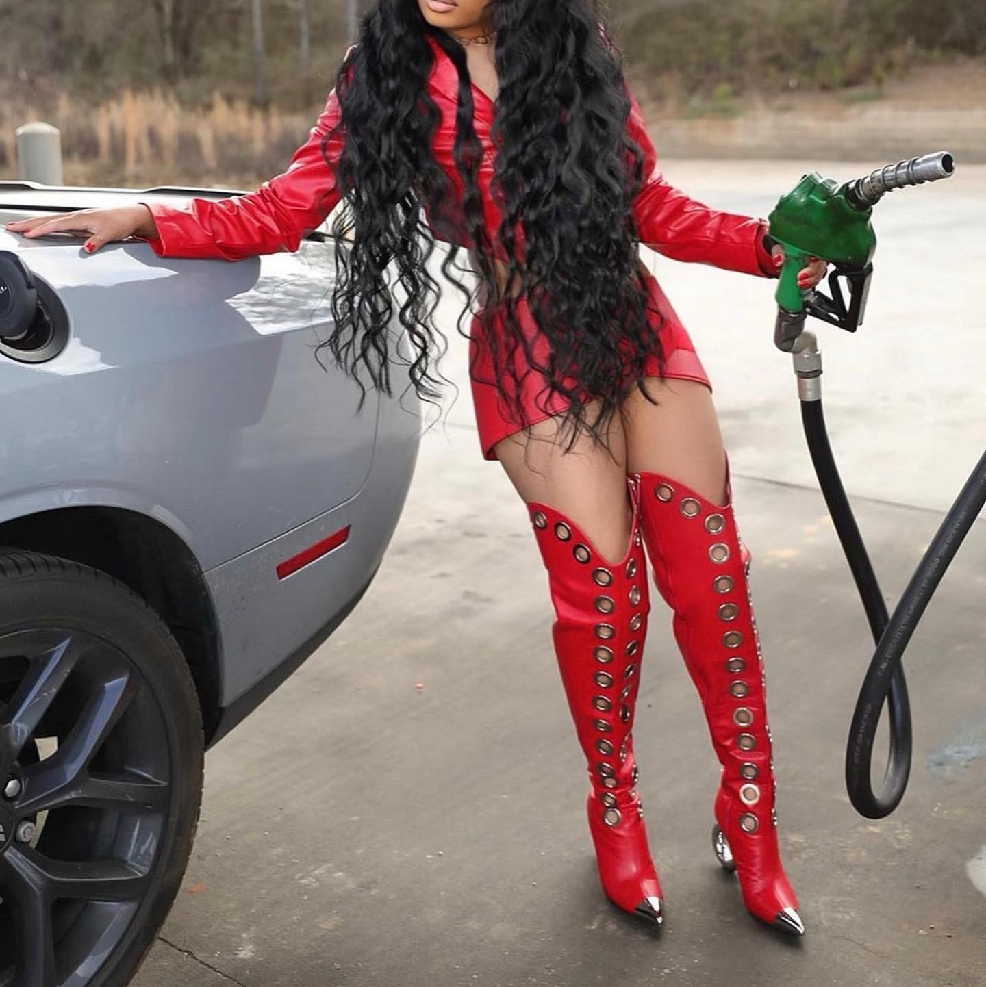 (⏰Last Day Promotion $10 OFF)-Over the Knee Boots with Silver Spherical Heels