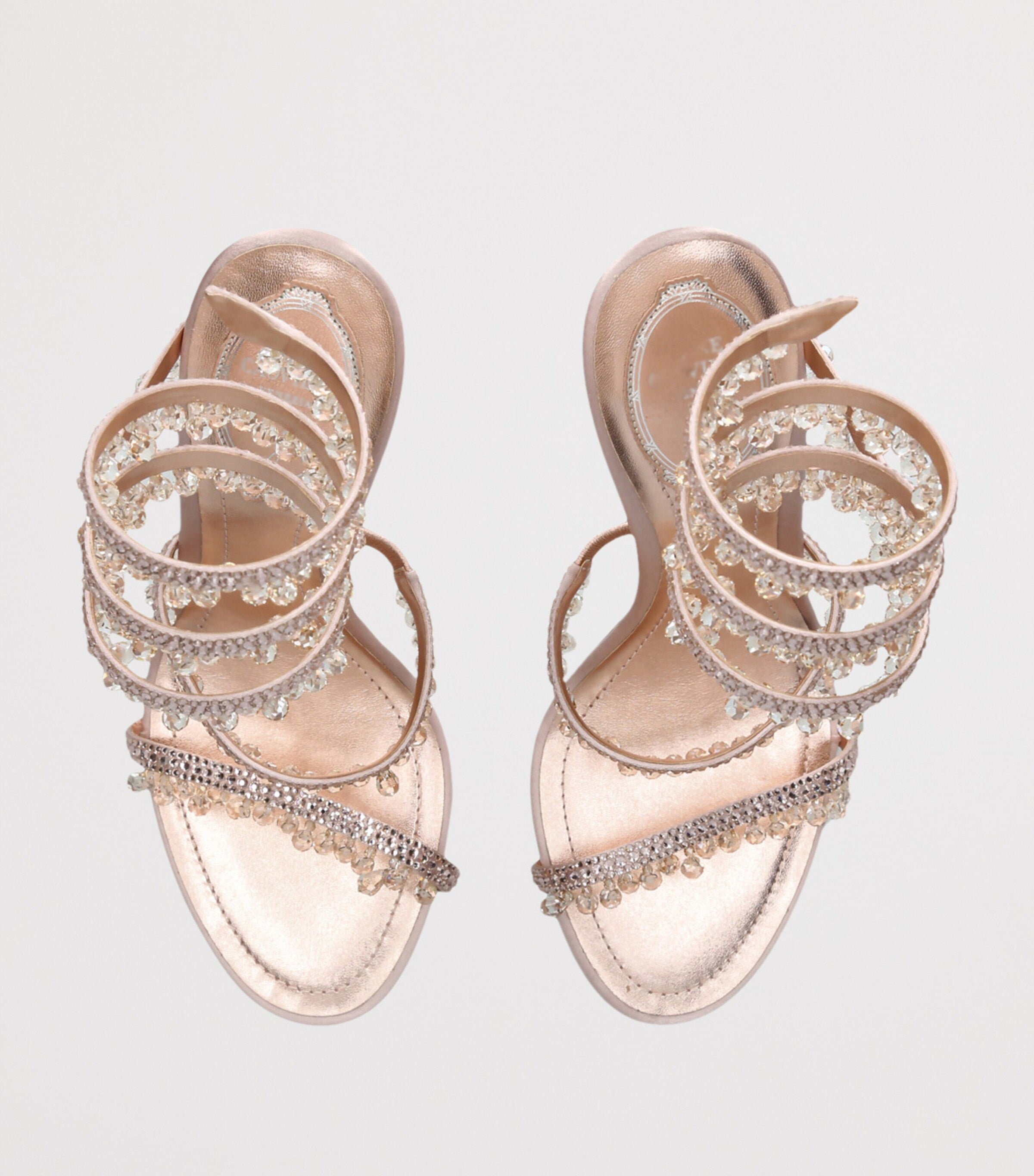 Ladies' Crystal Fringe Ankle-Wrap Stiletto Sandals