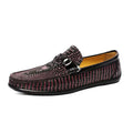 Men's Crocodile-Embossed Leather Loafers