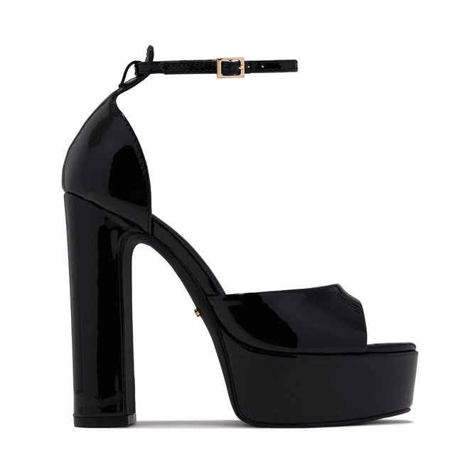 Ladies' Patent Leather Peep-Toe Platform Heels