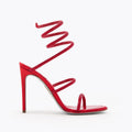Ladies' Crystal Coiled Ankle-Wrap Stiletto Sandals