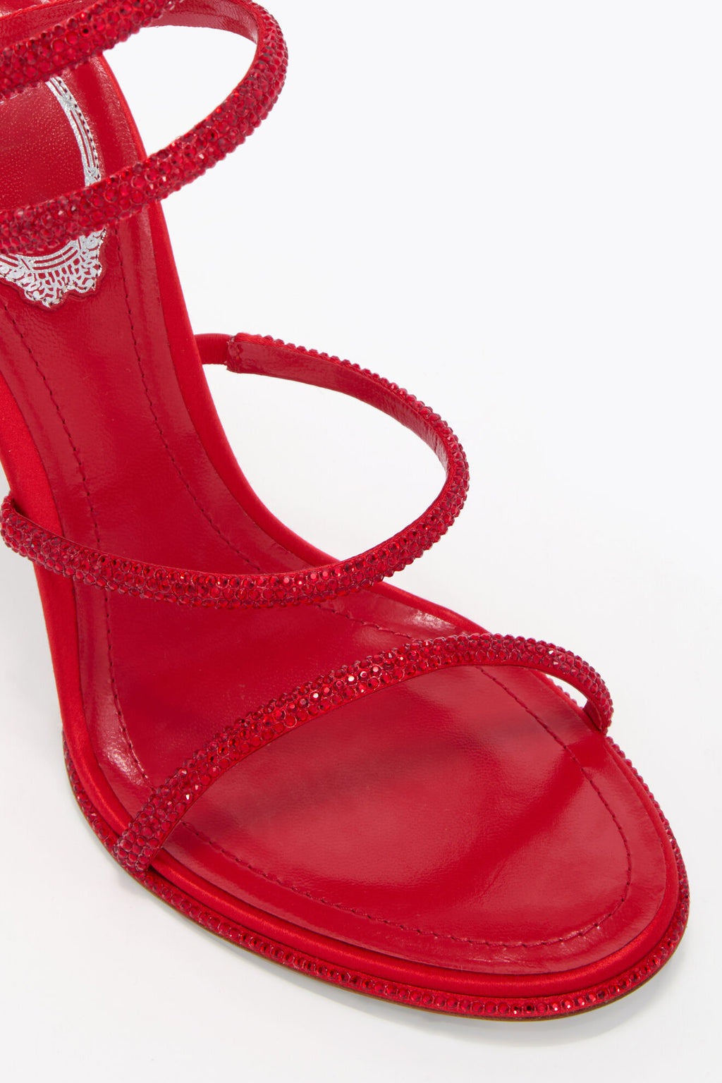Ladies' Crystal Coiled Ankle-Wrap Stiletto Sandals