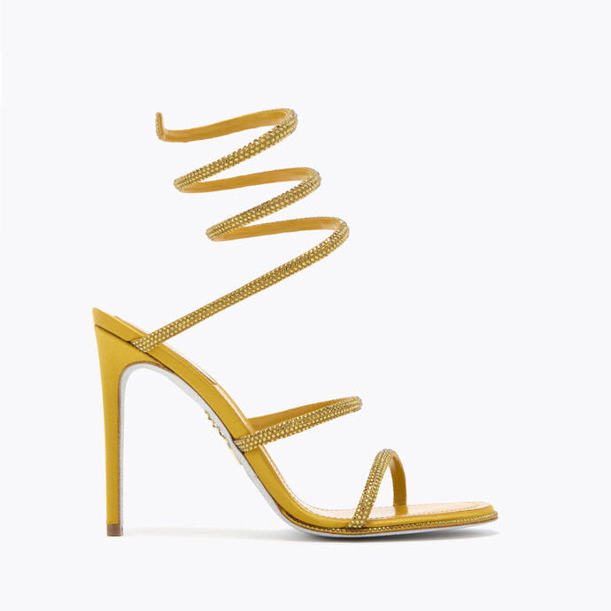 Ladies' Crystal Coiled Ankle-Wrap Stiletto Sandals
