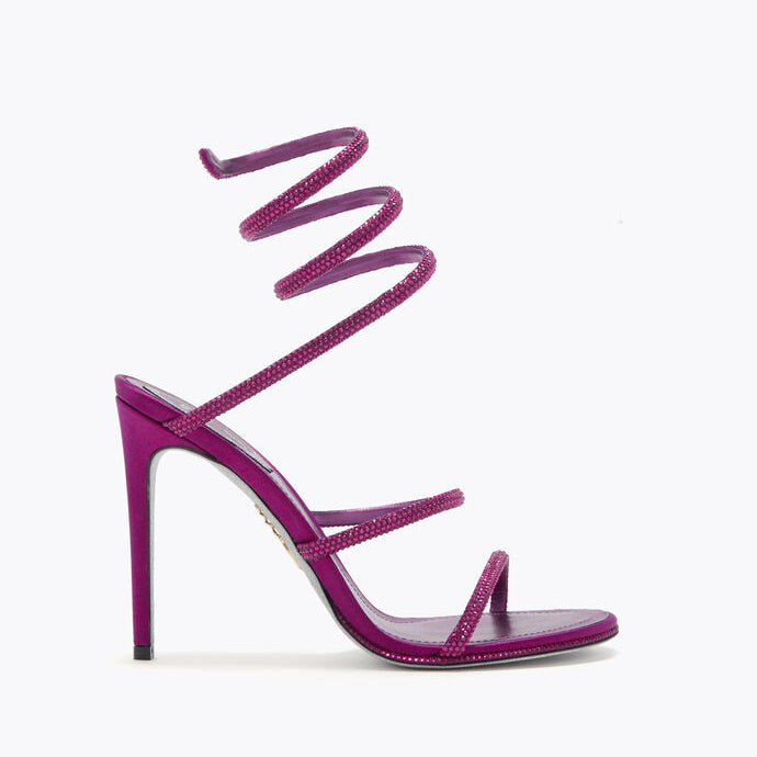 Ladies' Crystal Coiled Ankle-Wrap Stiletto Sandals