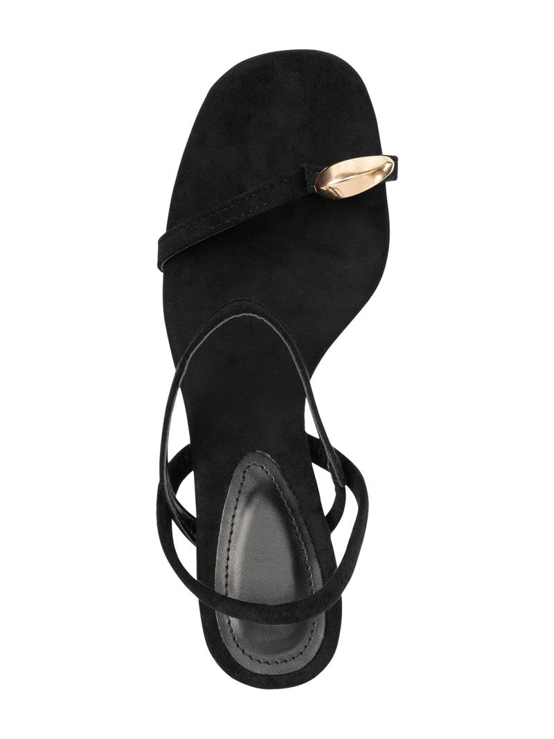 Ladies' Metal Accent Toe-Loop Block Heel Sandals