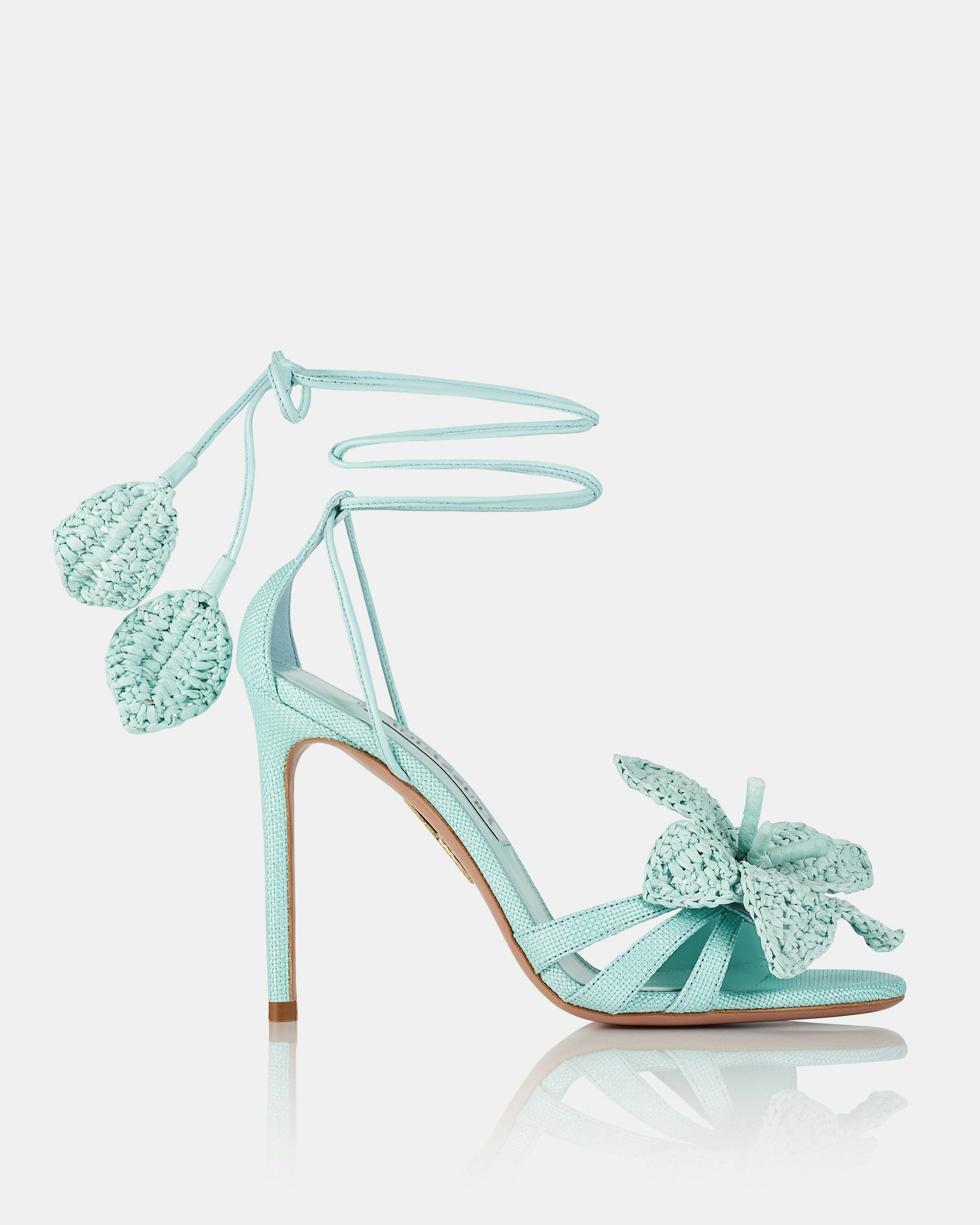 Women's Crochet Flower Ankle-Tie Stiletto Sandals
