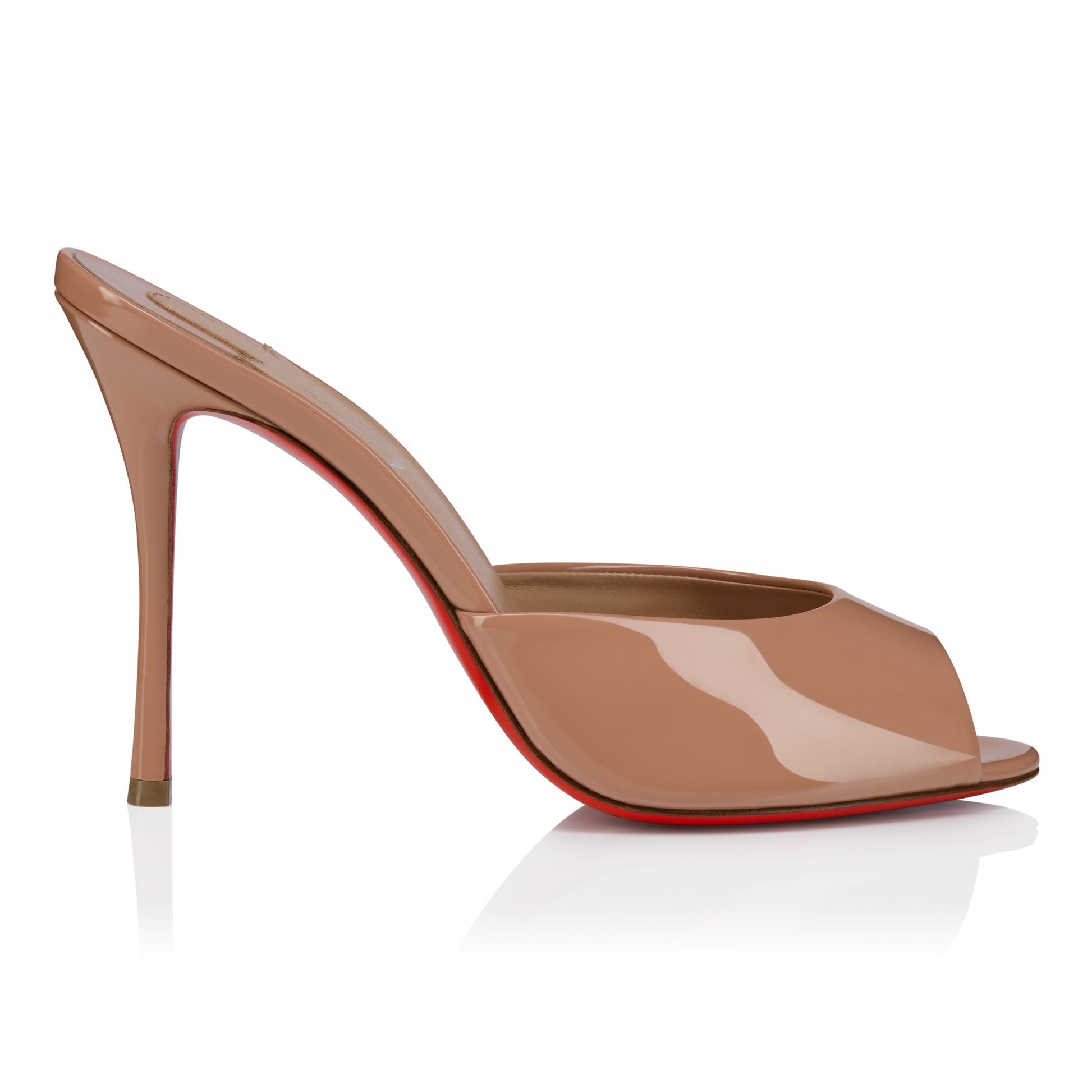 Ladies' Slip-On High Heel Mules with Red Sole Detail