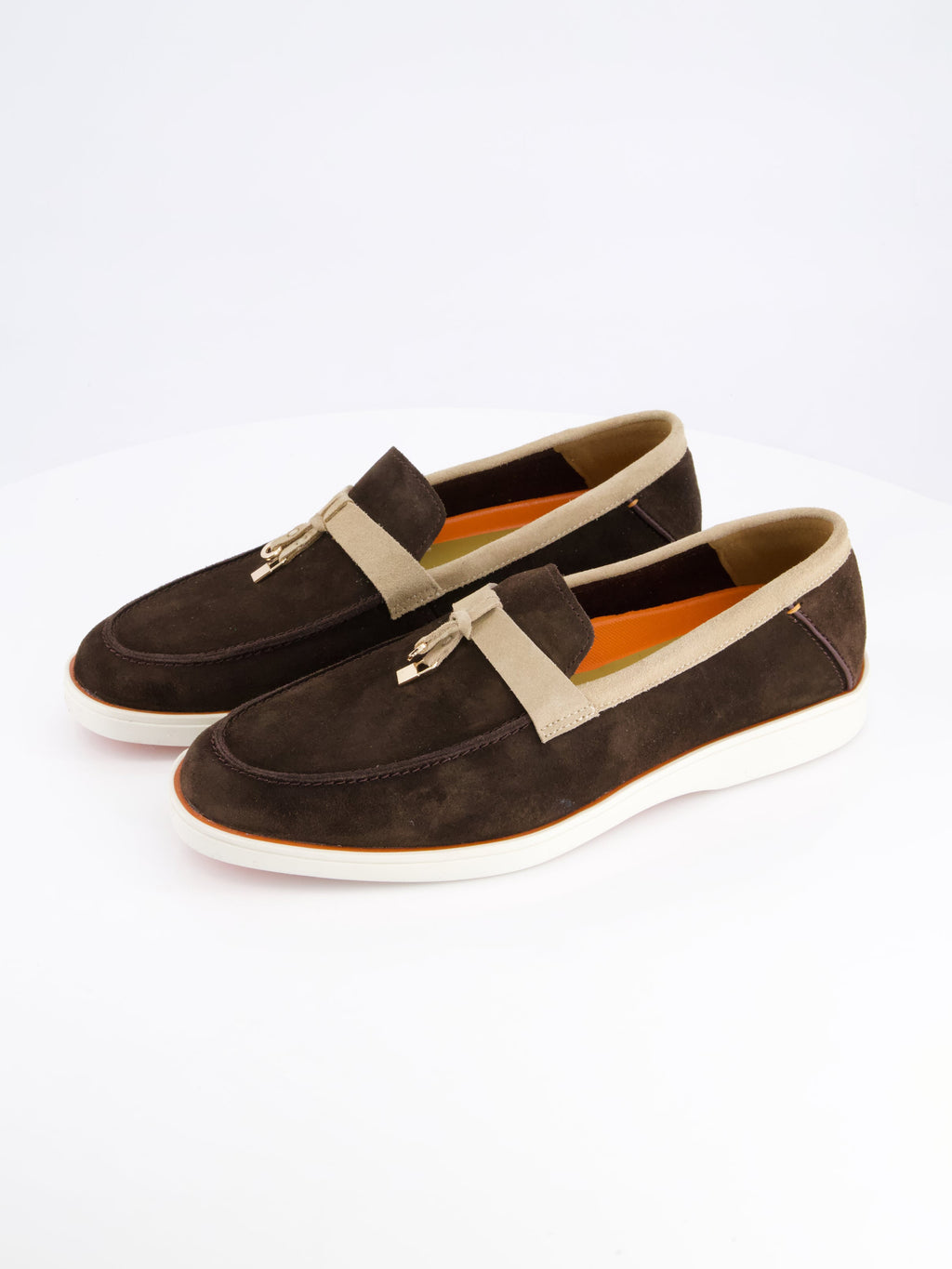 Men's Two-Tone Suede Tassel Loafers
