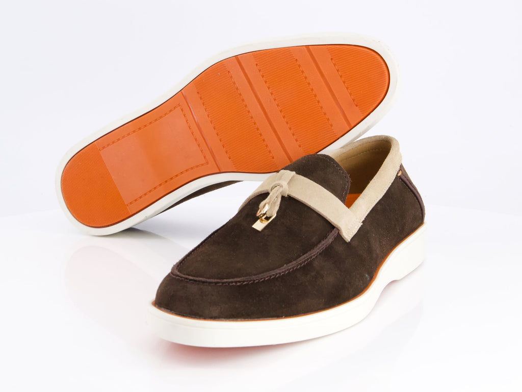 Men's Two-Tone Suede Tassel Loafers