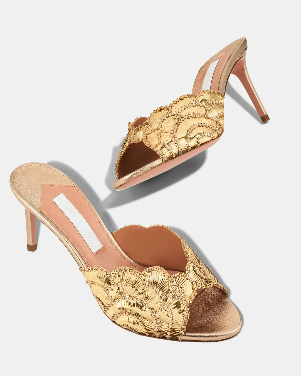 Ladies' Luxury Beaded Shell Motif Open-Toe Heels
