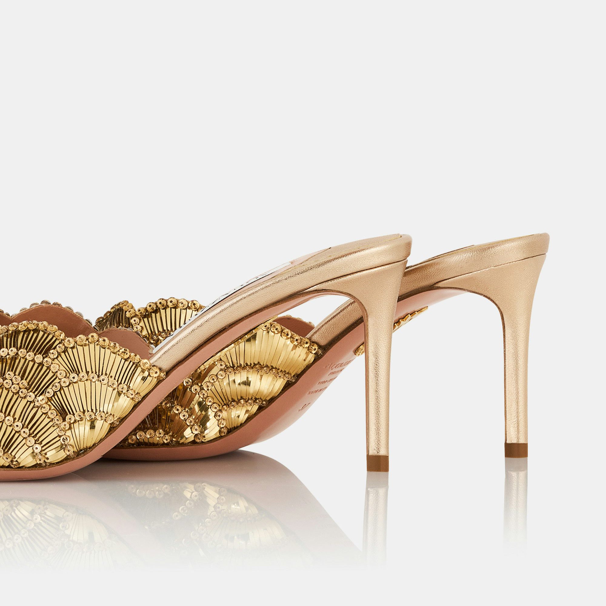Ladies' Luxury Beaded Shell Motif Open-Toe Heels