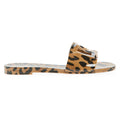 Ladies' Glossy Leopard Print Casual Pool Slides