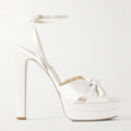 Ladies' Satin Knot Platform Heeled Sandals