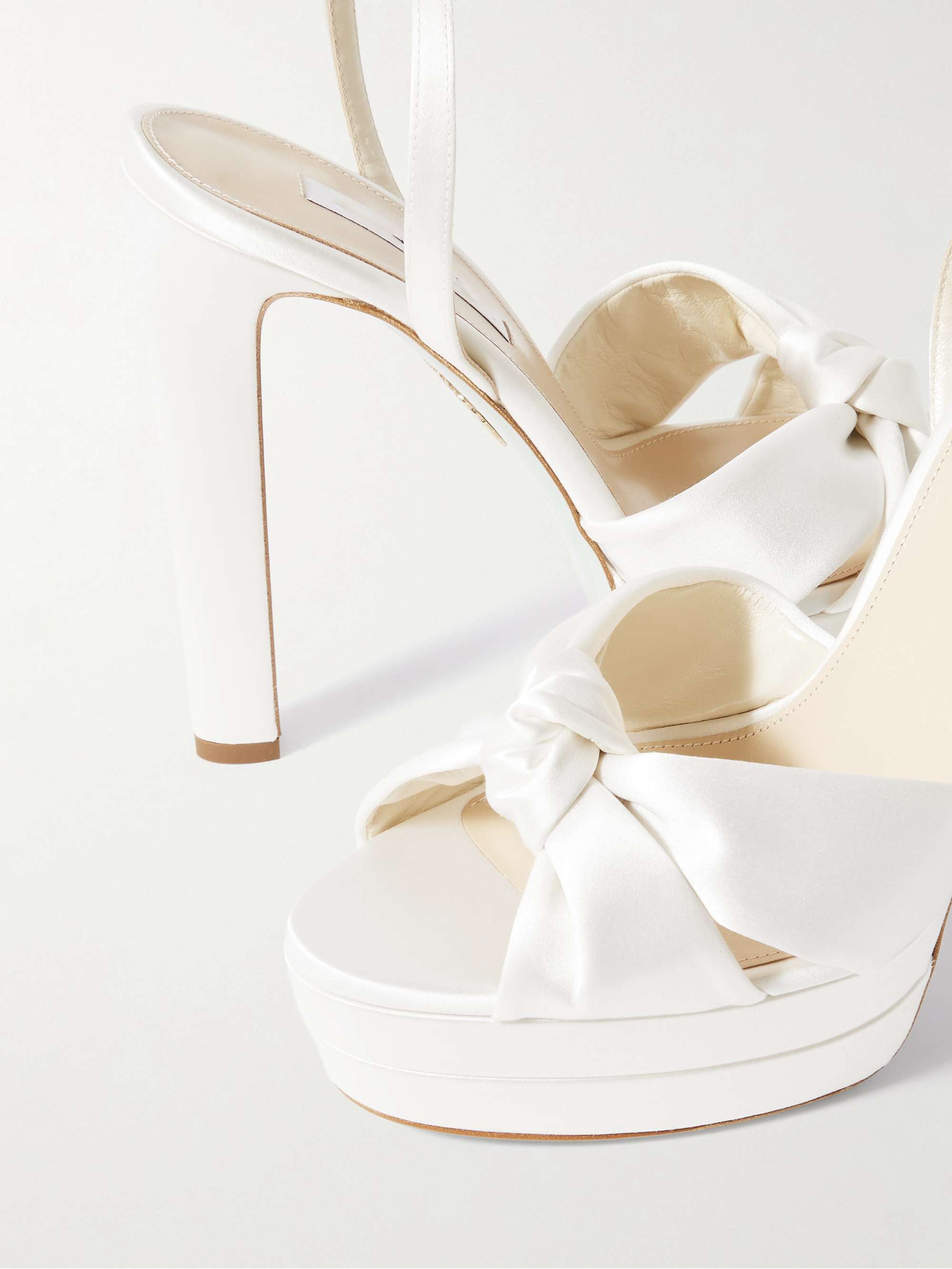 Ladies' Satin Knot Platform Heeled Sandals
