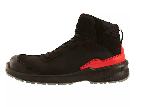 Black & Red Mid-Top Safety Work Boots