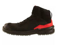 Black & Red Mid-Top Safety Work Boots
