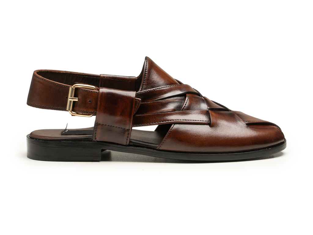 Men's Woven Leather Fisherman Sandals