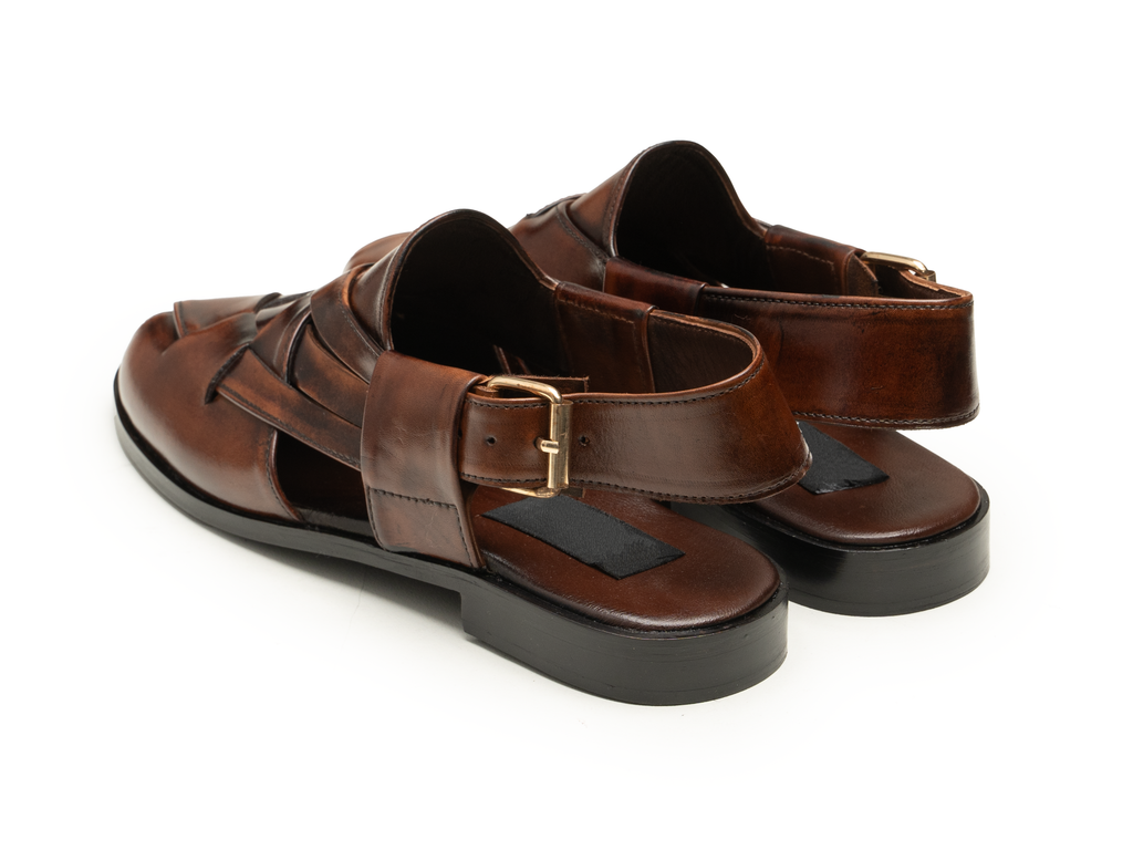 Men's Woven Leather Fisherman Sandals