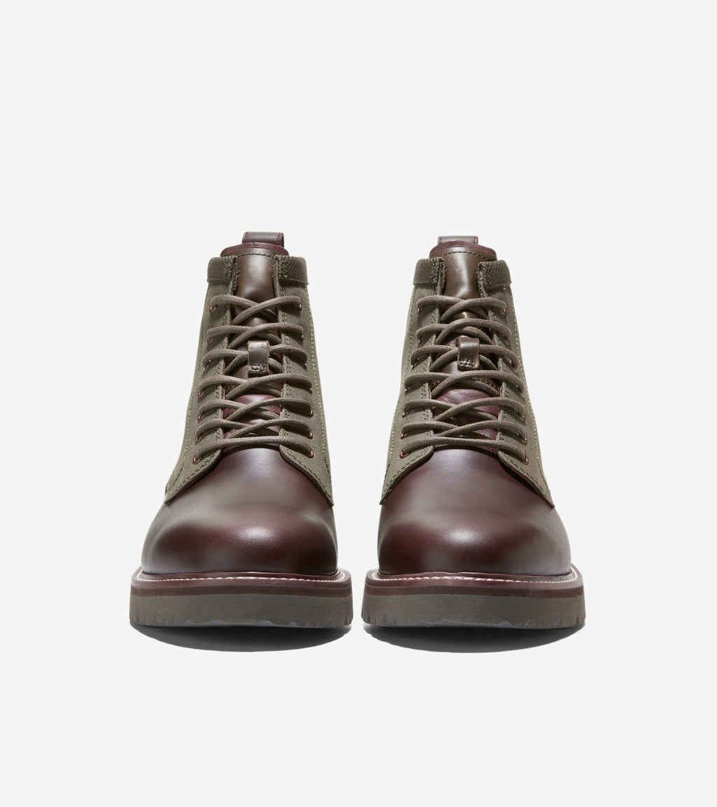 Men's Leather & Canvas Combat Boots