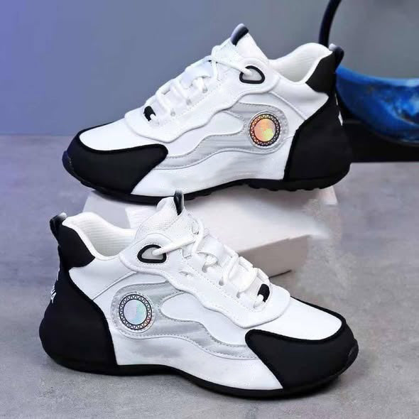 Holographic Accent High-Top Platform Shoes