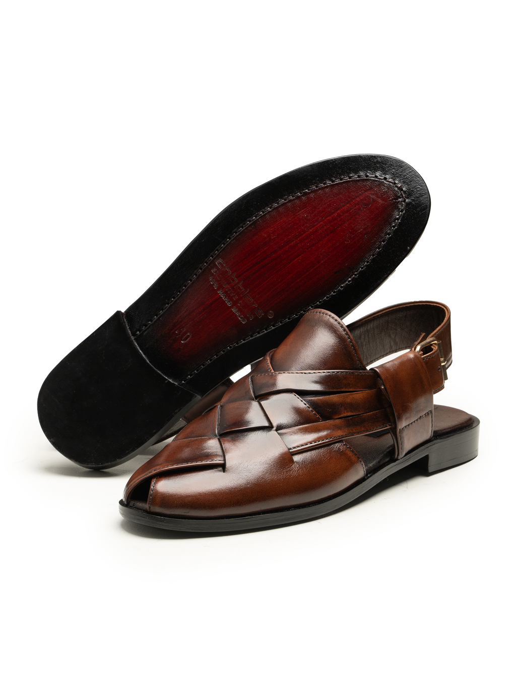 Men's Woven Leather Fisherman Sandals