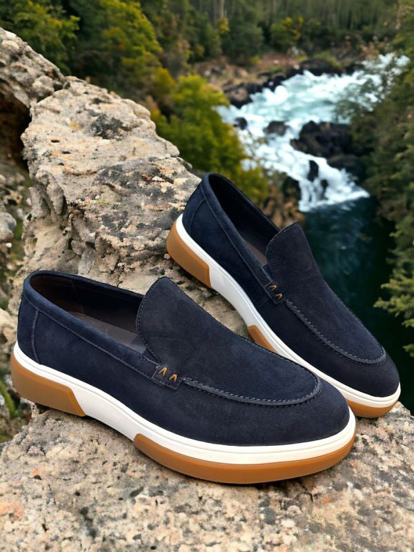 Men's Suede Platform Slip-On Loafers
