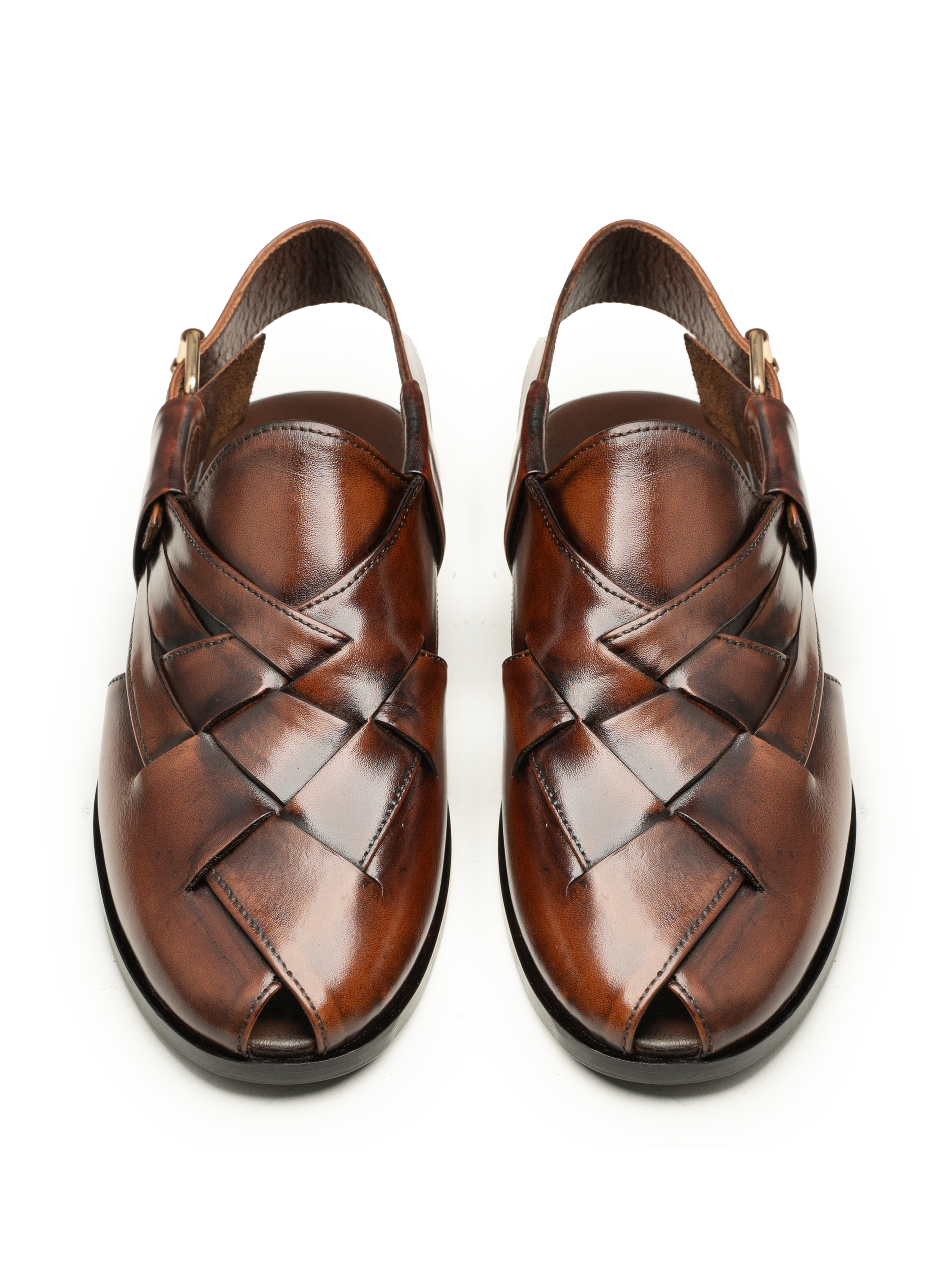 Men's Woven Leather Fisherman Sandals