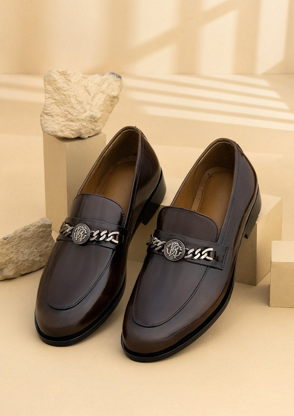 Men's Polished Leather Slip-On Dress Shoes