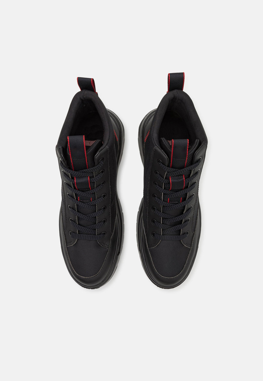 All-Black Red Accent Casual High-Tops