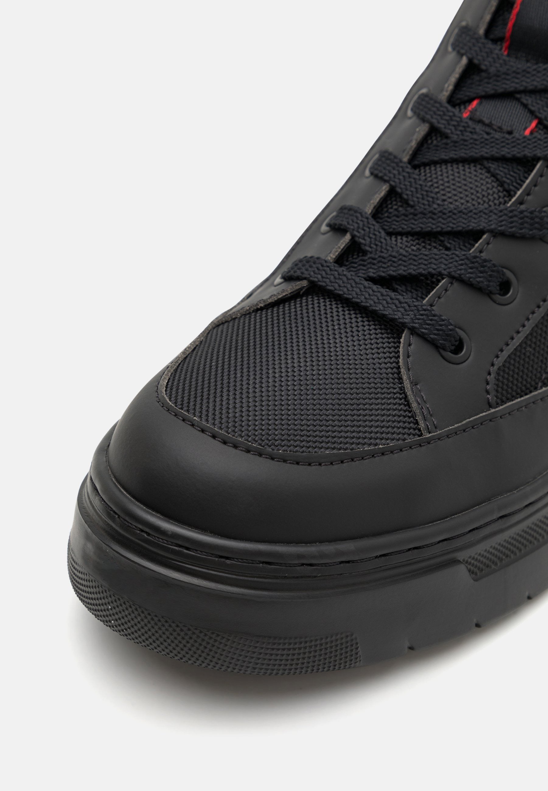 All-Black Red Accent Casual High-Tops