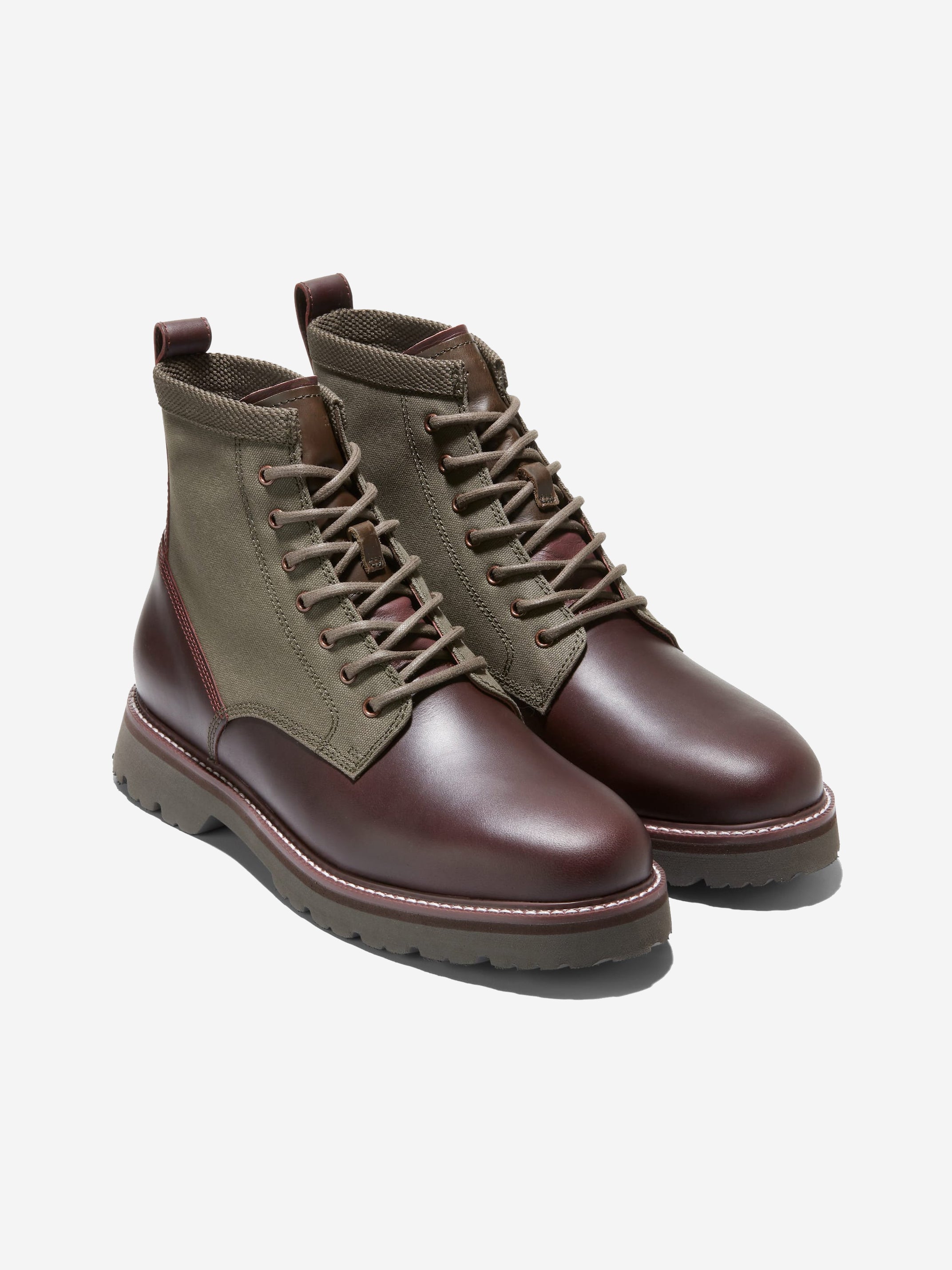 Men's Leather & Canvas Combat Boots
