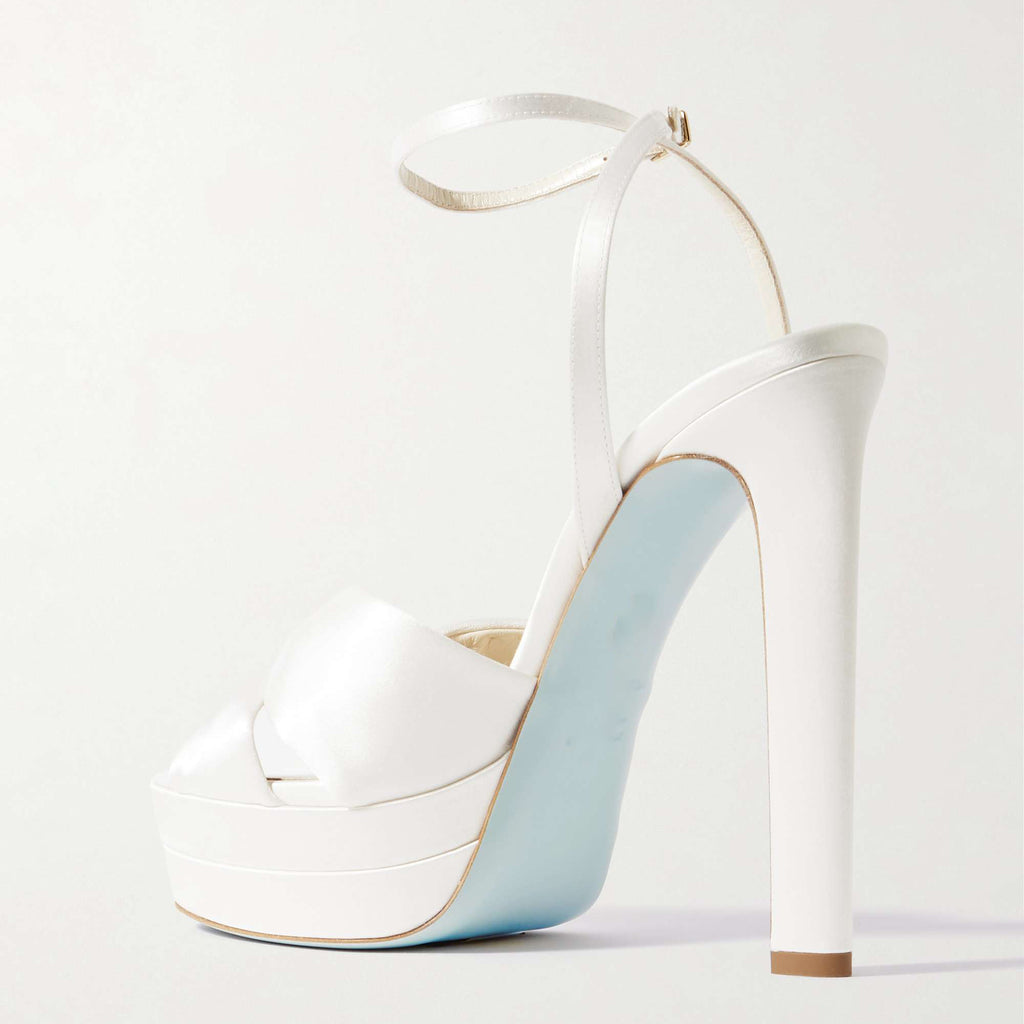 Ladies' Satin Knot Platform Heeled Sandals