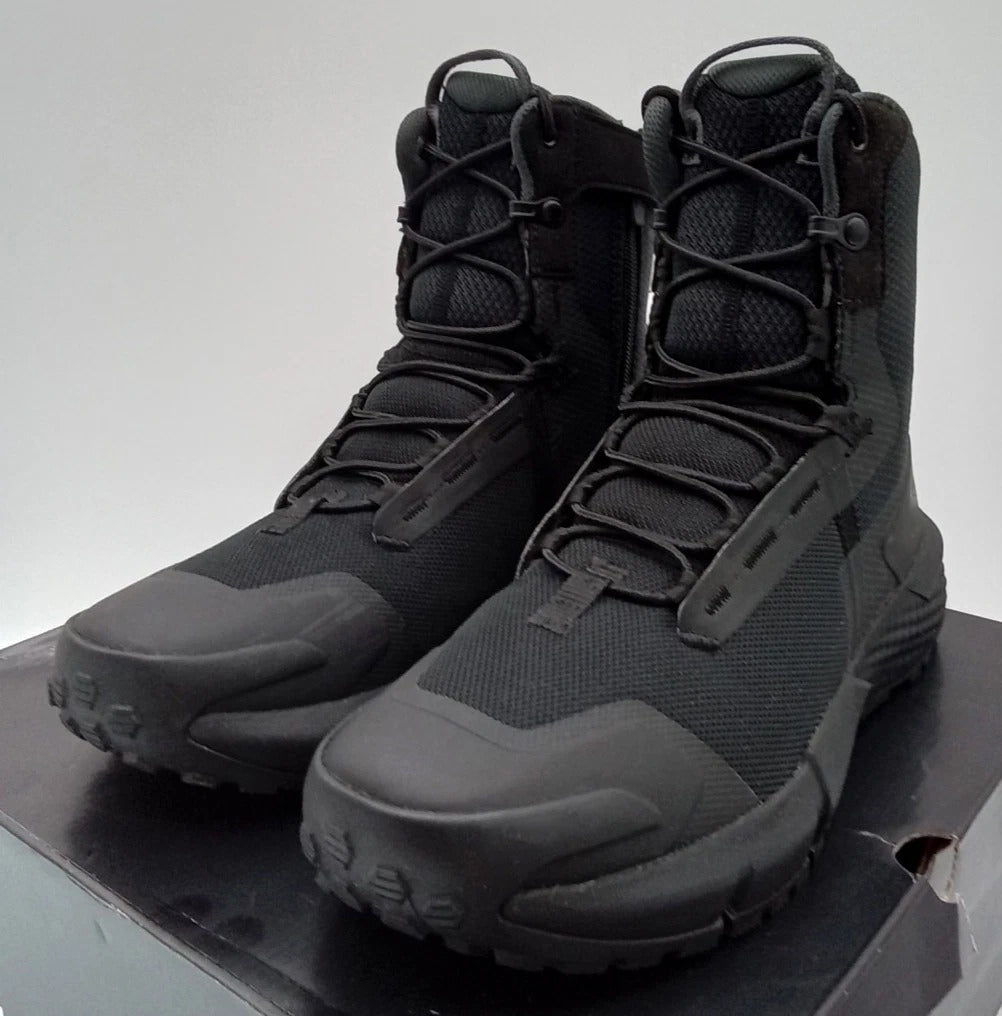 Black High-Top Lace-Up Tactical Boots