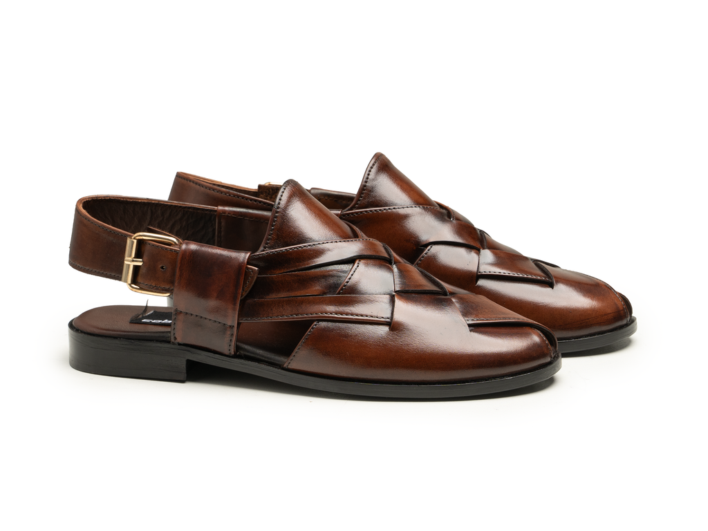 Men's Woven Leather Fisherman Sandals