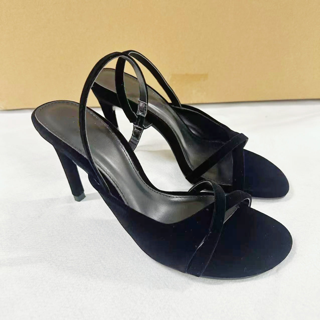 Ladies' Velvet Slingback Stiletto Heel Sandals