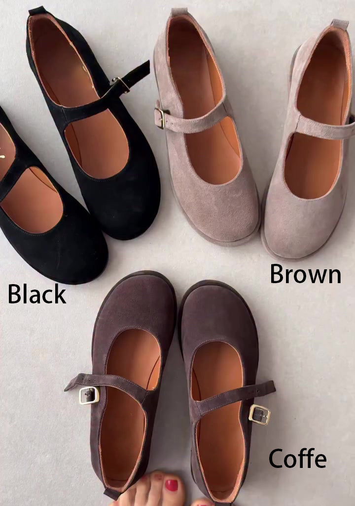 Women's Suede Mary Jane Flats