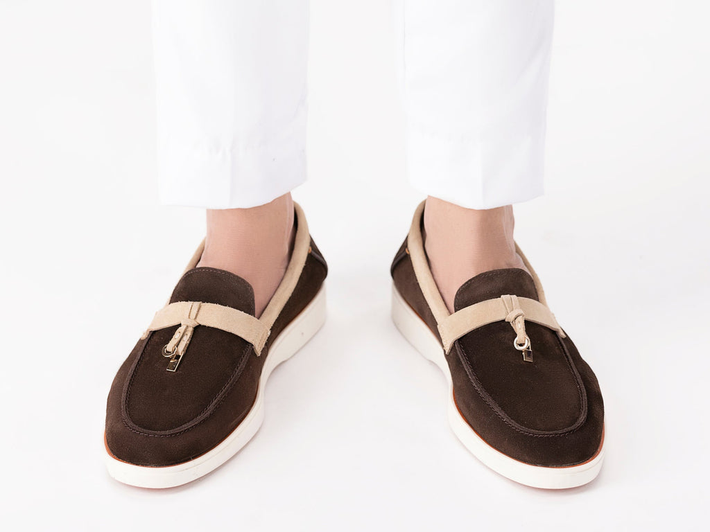 Men's Two-Tone Suede Tassel Loafers