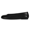 Women's Black Leather Split-Toe Ballet Flats