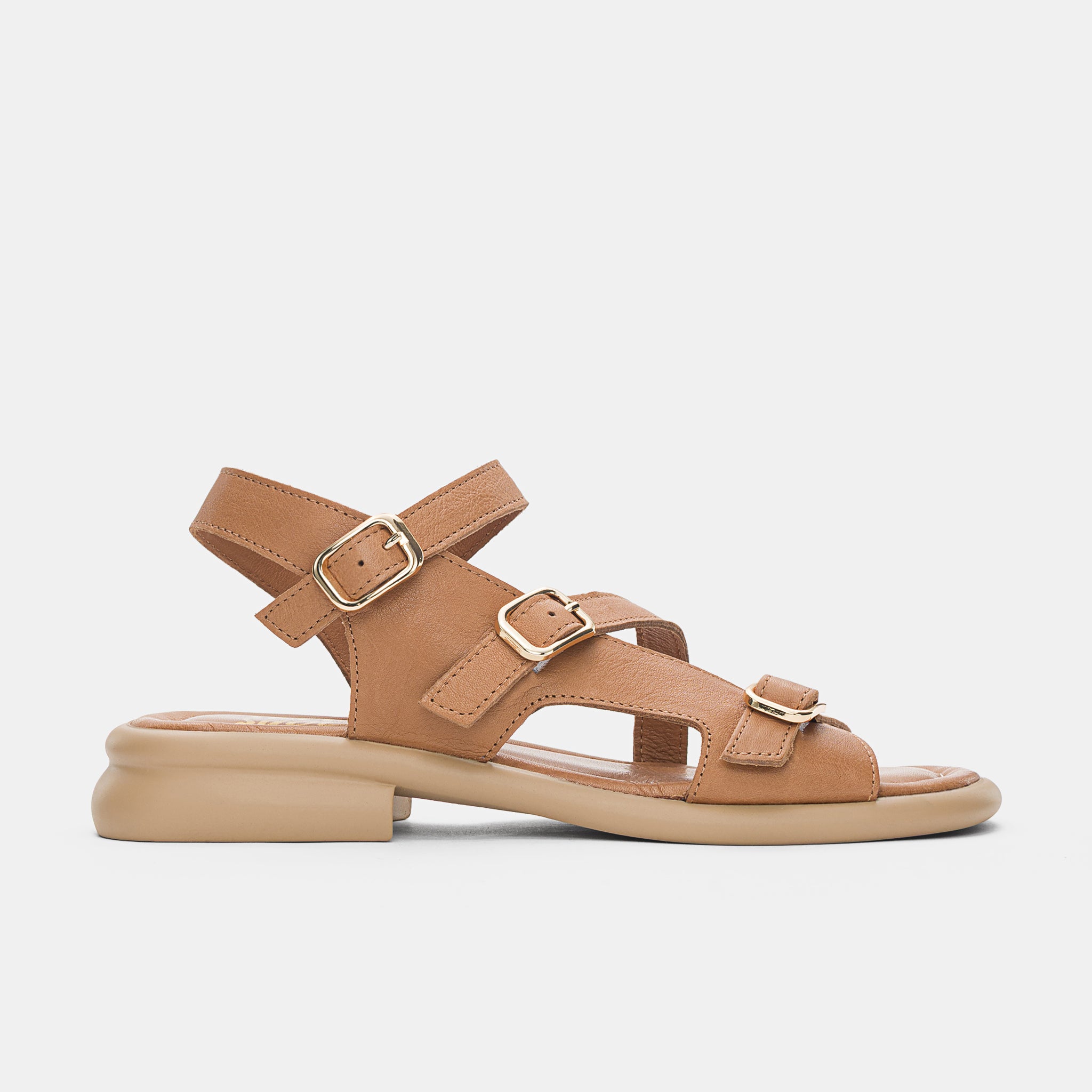 Ladies' Genuine Leather Multi-Buckle Adjustable Sandals