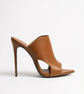 Ladies' Sculptural Stiletto Peep-Toe Backless Pumps