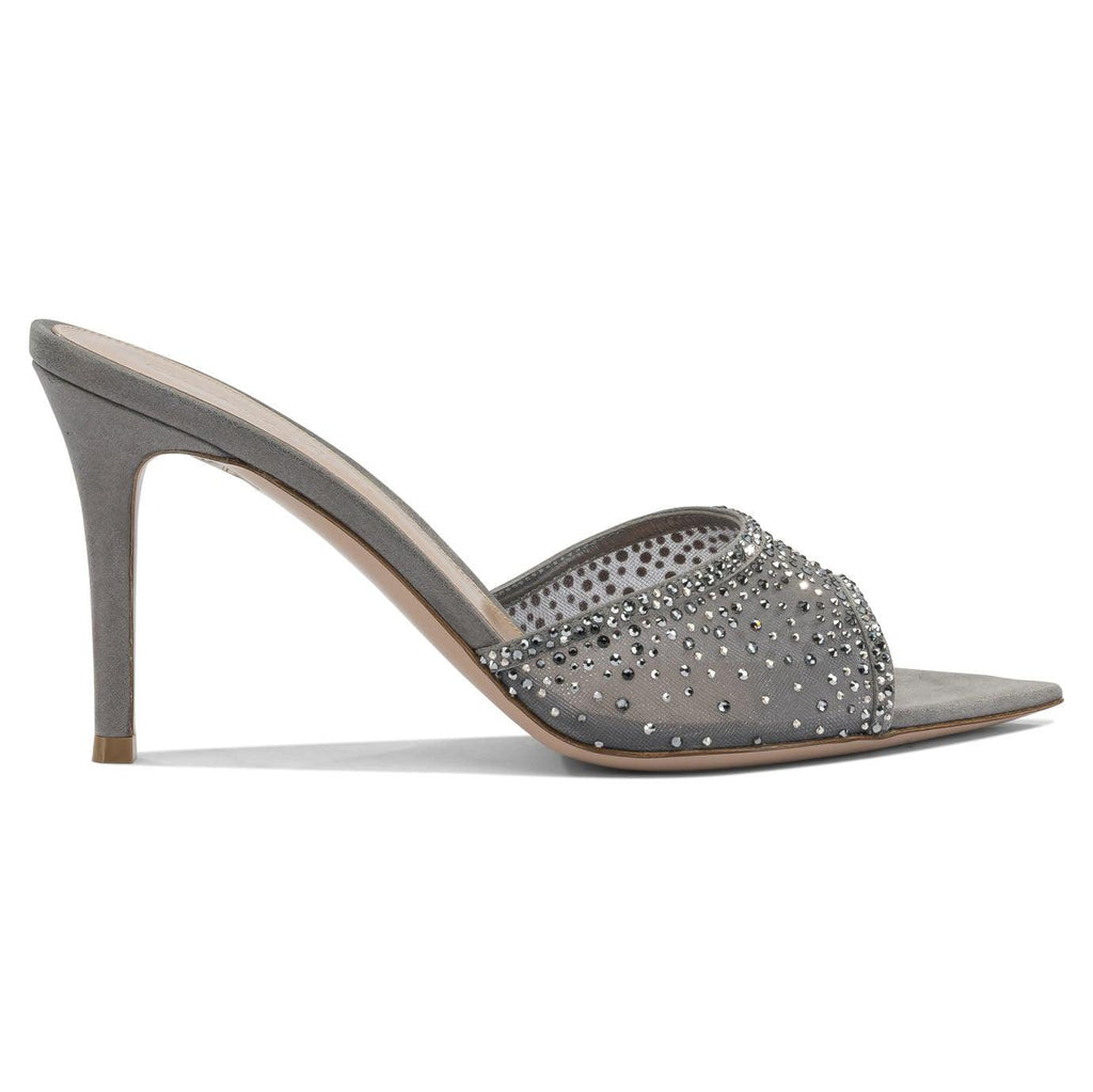 Ladies' Rhinestone Mesh Peep-Toe Mules