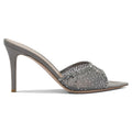 Ladies' Rhinestone Mesh Peep-Toe Mules