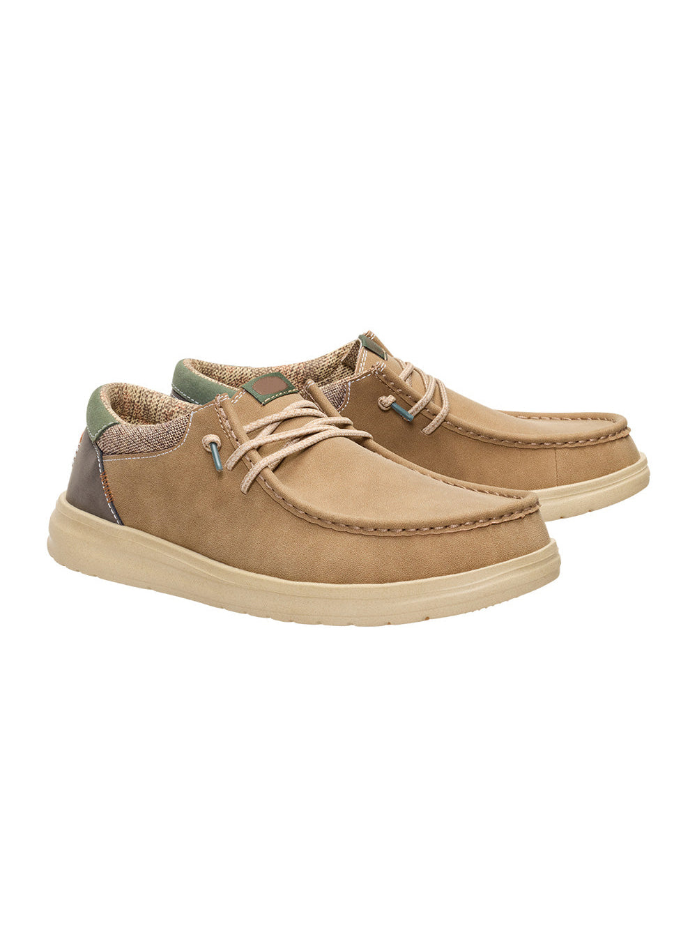 Tan Moc-Toe Casual Lace-Up Shoes