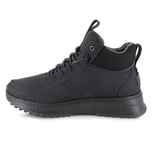 All-Black Waterproof Mid-Top Casual Boots