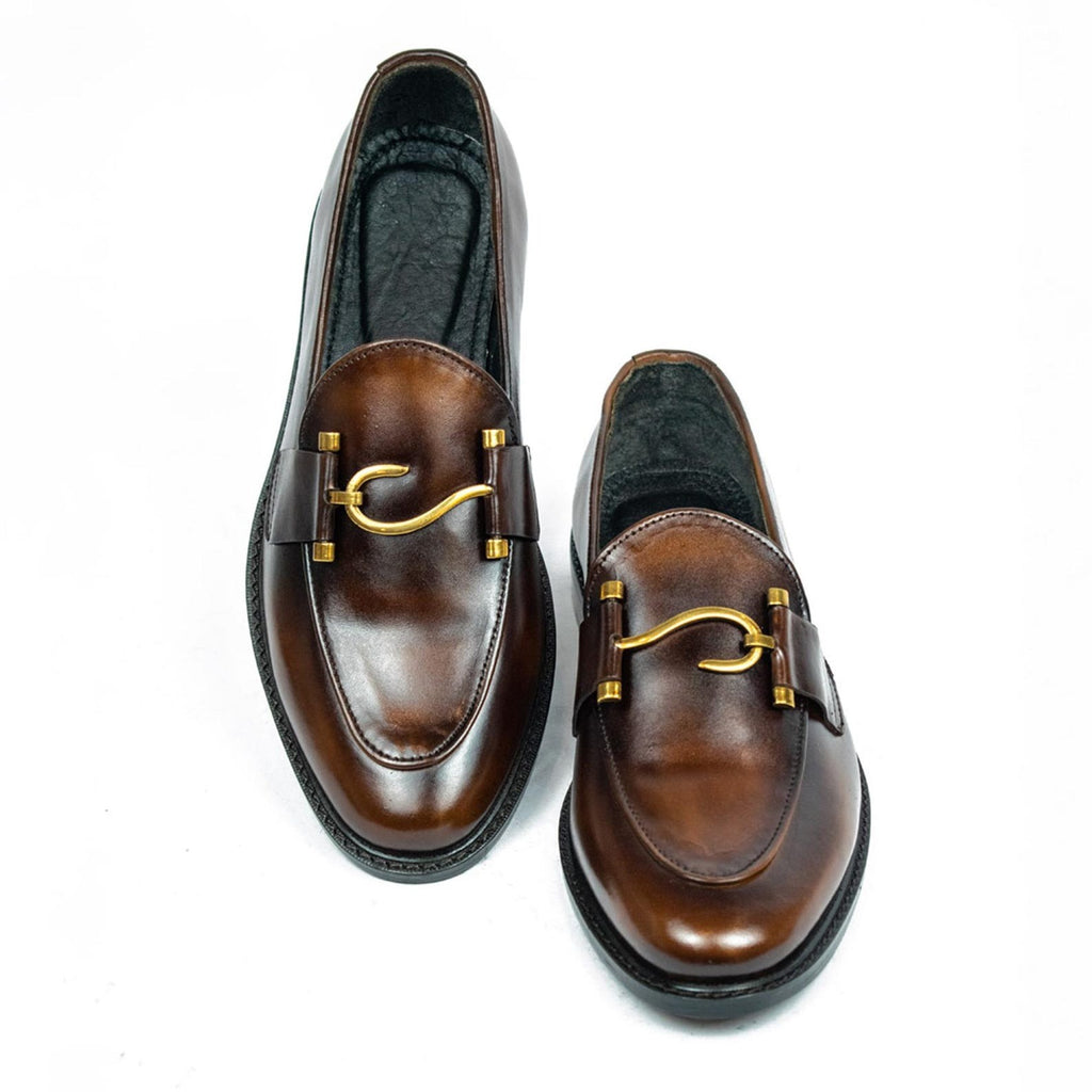Curved Metal Bit Loafers